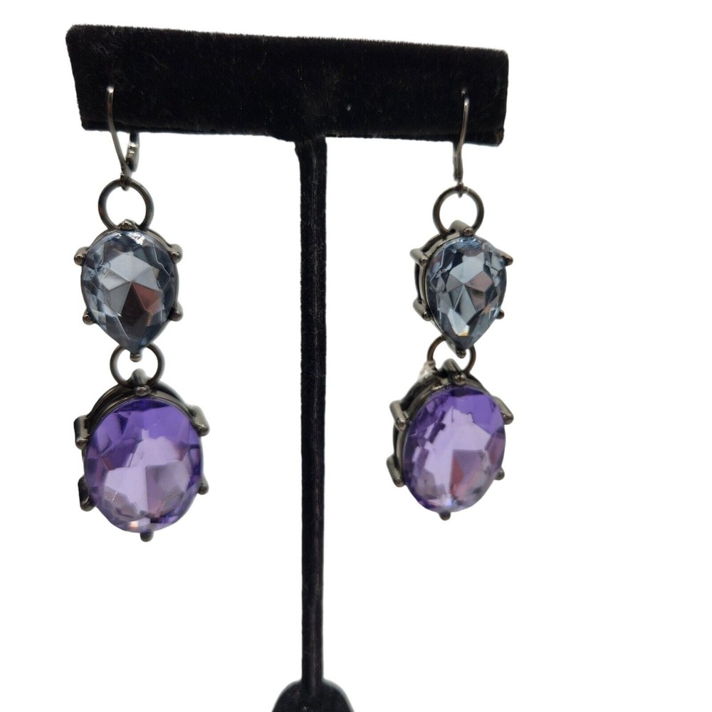 Bling Necklace and Earring Set Real Collectibles by Adrienne Blue Purple - Picture 4 of 11